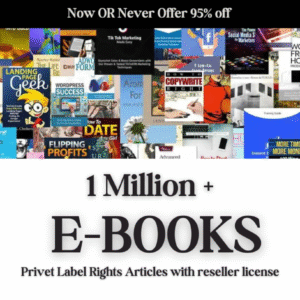 1 Million+ Ebooks + 1 Million PLR Articles Bonus with reseller rights | 1M Ebooks bundle