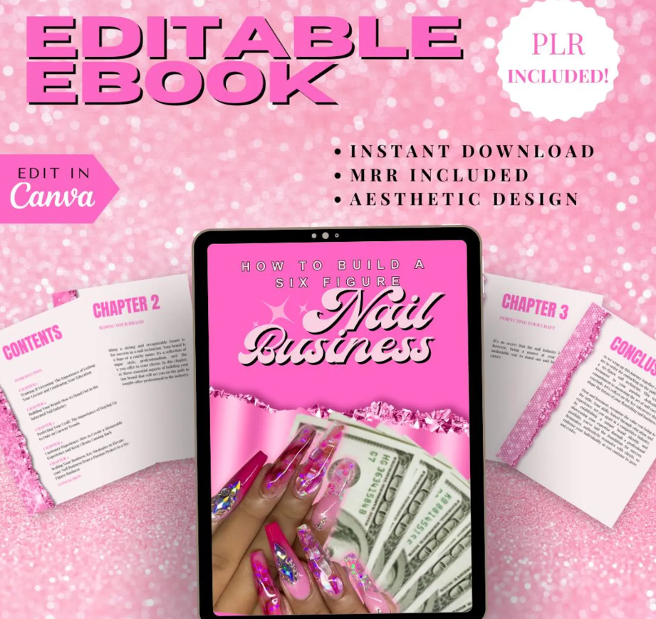PLR eBook - Nail Business, Canva eBook Template, DFY, Passive Income, Done For You, Resell - Image 5